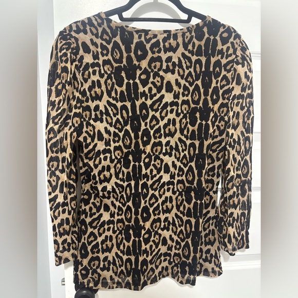 INC International Concepts Black Animal Print Top Size XL - Picture 2 of 6